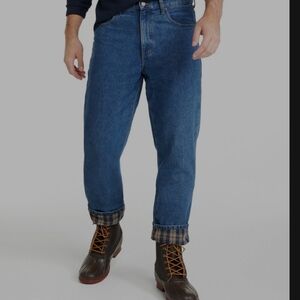 LL Bean Mens Flannel-lined Classic Fit Jeans Size 35